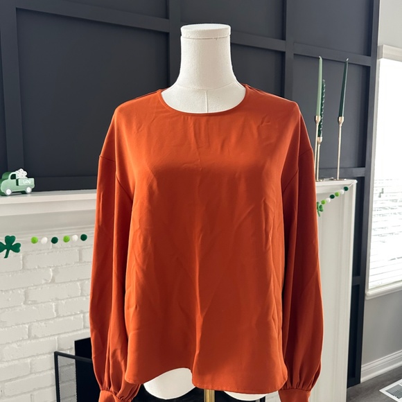 Express Orange/Brown Blouse - Picture 4 of 4
